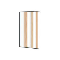 DUSCHWAND für begehbare Duschen - Aluminium - Holz-Optik & Schwarz matt - 120 x 200 cm - TOPEKA - Schwarz, Metall (120/200cm) - Vente-Unique
