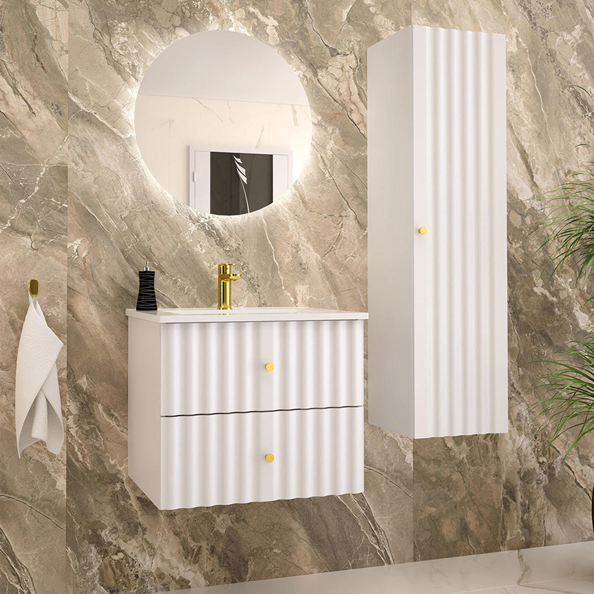 DONJI ELEMENT ZA UMIVAONIK 60cm Izae Bijeli - bijela, drvni materijal (60/50/45.8cm) - Petits-meubles