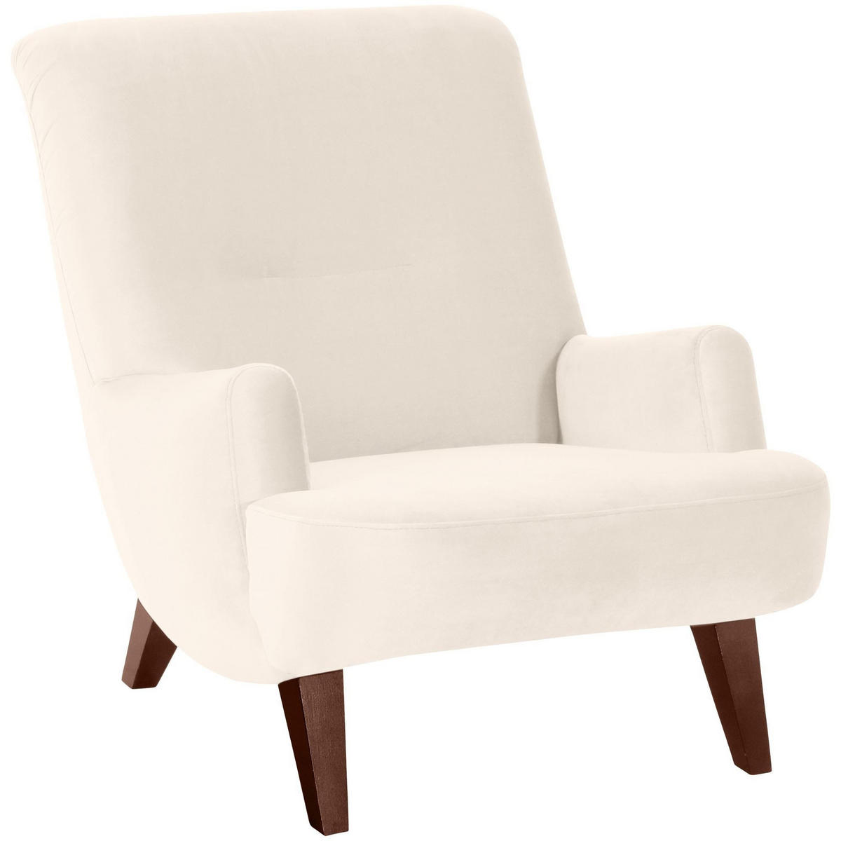 SESSEL Kajsa 71x80x101 Bezug Samtvelours Buche nussbaum/creme - Nussbaumfarben/Creme, Kunststoff (101/80/71cm) - 58aufmkessel