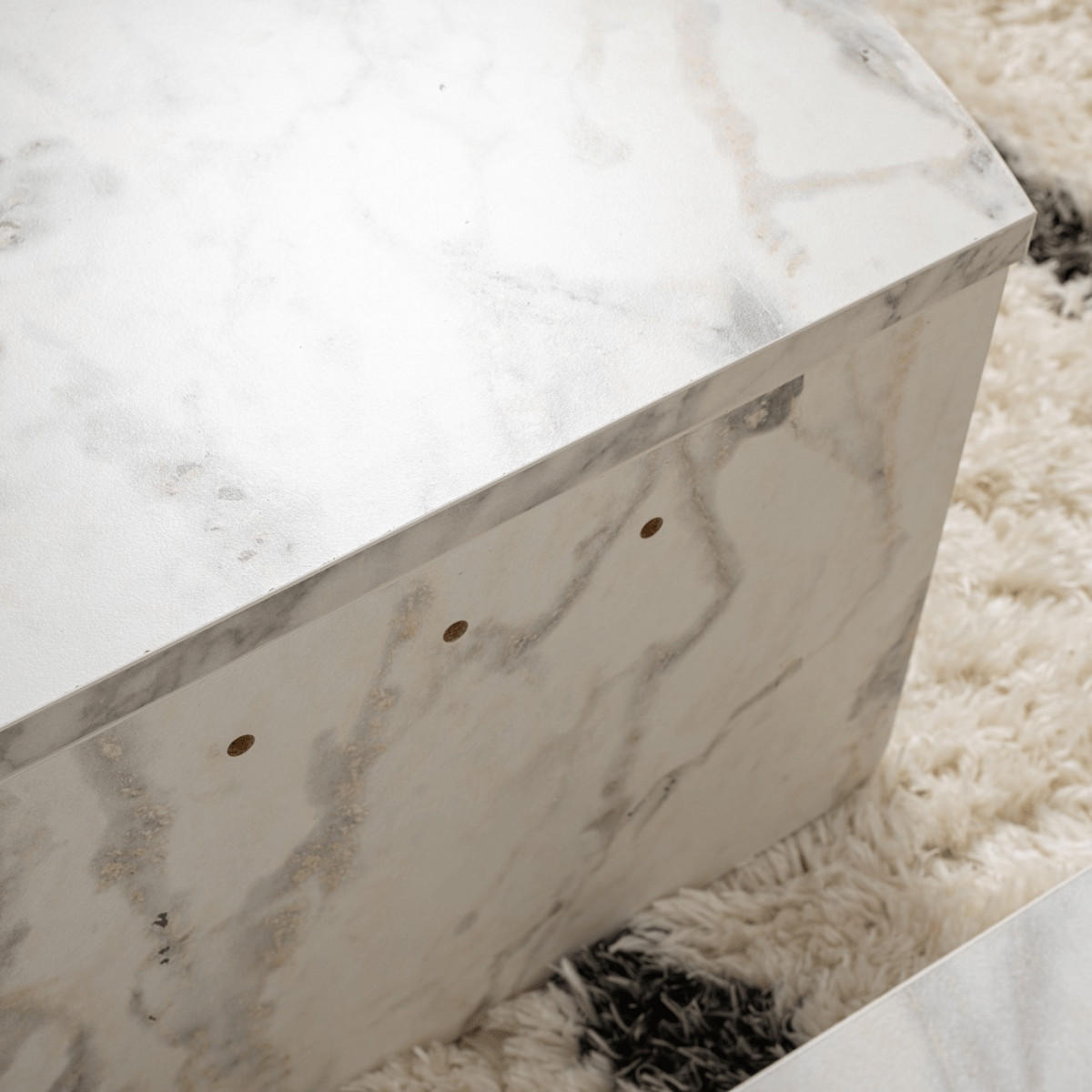 COUCHTISCH orion Marbre de Freesia - Weiß, Holzwerkstoff (9.5/90/35cm) - Calicosy