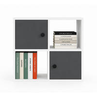 BÜCHERREGAL Tuttle Weiss Anthrazit - Weiß/Grau, Holzwerkstoff (25/63.2/72cm) - Decorotika