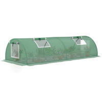 FOLIENGEWÄCHSHAUS DE-05860 Frühbeet mit Mesh-Fenstern 200/80/45 cm Grün - Grün, Kunststoff/Metall (80/45/200cm) - ComfortXL