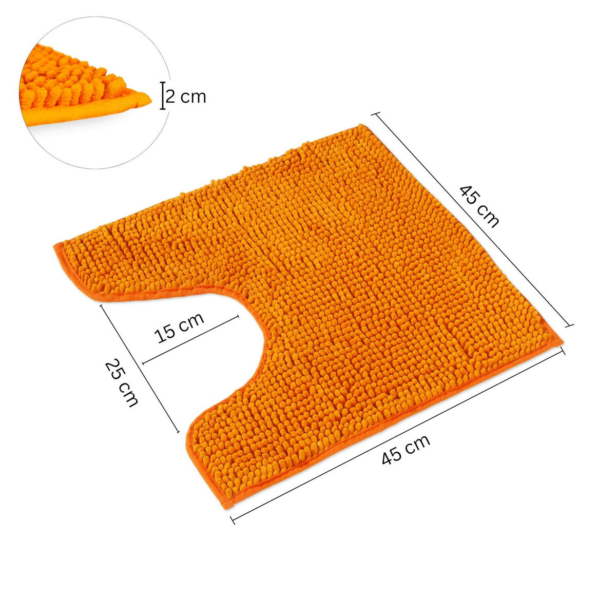 BADEMATTE MIT WC AUSCHNITT PARIS - Orange, Textil (45/45cm) - WohnDirect