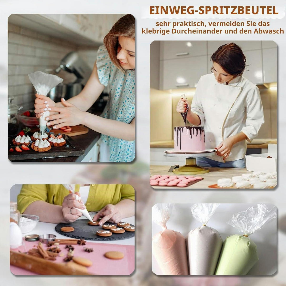 SPRITZBEUTEL 100 Stück Groß 55 cm Verdickt - Transparent, Kunststoff (49/28.5/55cm)