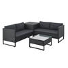LOUNGEGARNITUR Santorini schwarz / grau - Schwarz, Kunststoff - Juskys