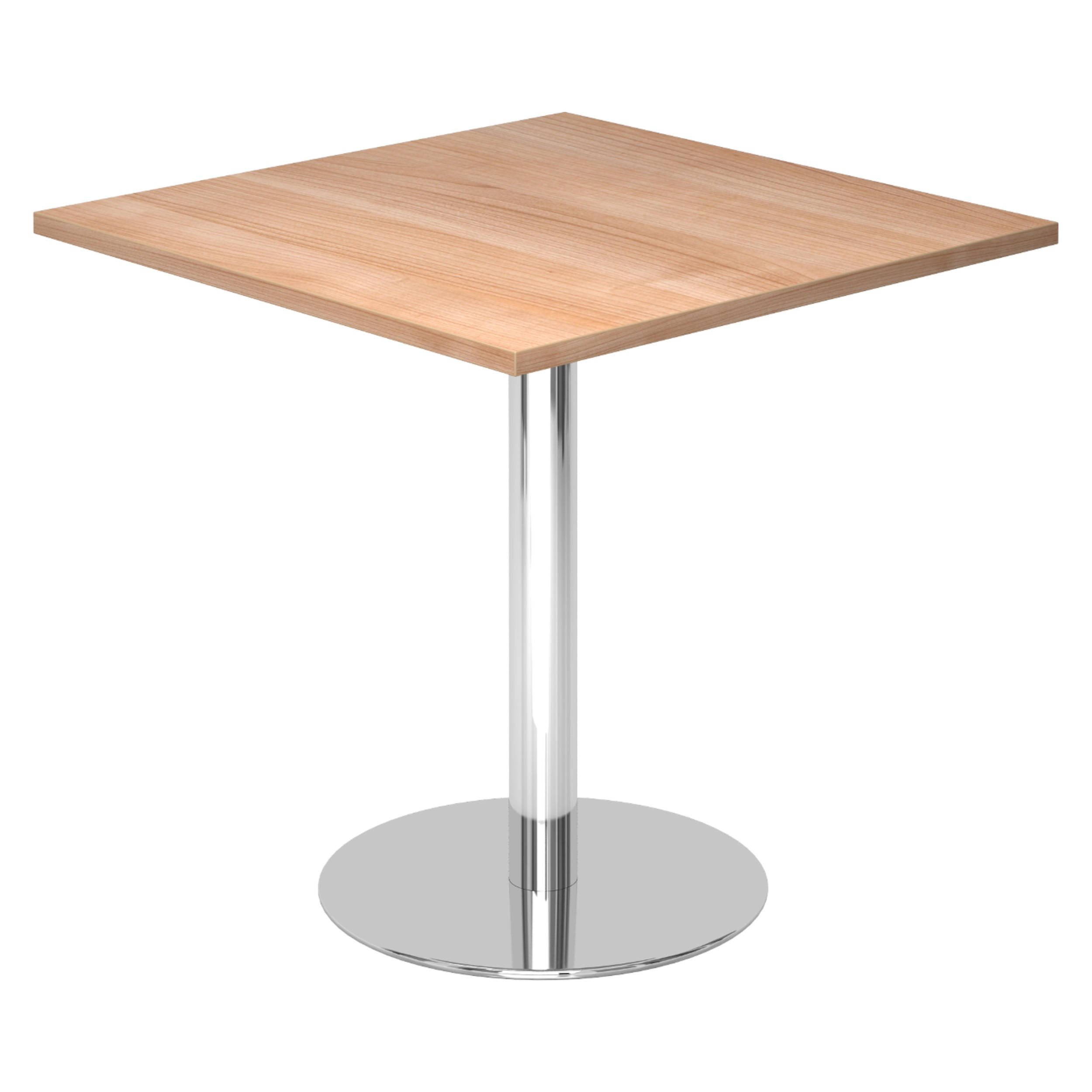 PAUSENTISCH eckig STF 80/80/74,5 cm in Nussbaumfarben/Chrom - Chromfarben/Nussbaumfarben, Holzwerkstoff (80/80/74.5cm) - bümö