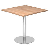 PAUSENTISCH eckig STF 80/80/74,5 cm in Nussbaumfarben/Chrom - Chromfarben/Nussbaumfarben, Holzwerkstoff (80/80/74.5cm) - bümö