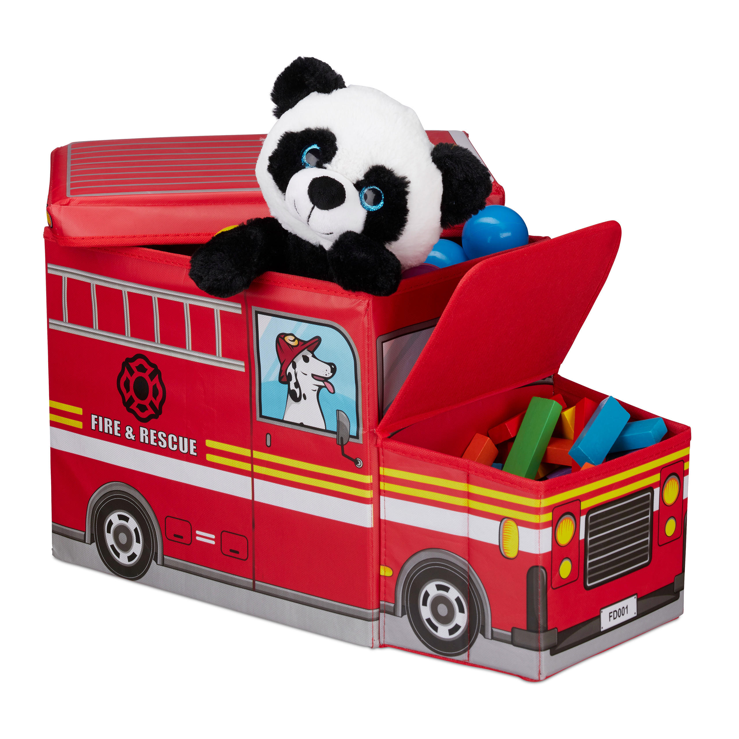 SITZBOX Kinder - Rot, Holzwerkstoff/Wellpappe (27/33/56cm) - Relaxdays