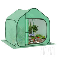 GEWÄCHSHAUS DE-12016 Pop-up-Design mit Reißverschlusstür Grün - Grün, Kunststoff (148/148/150cm) - ComfortXL
