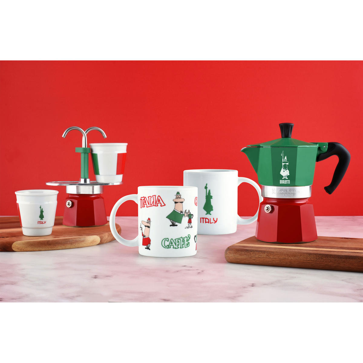 ESPRESSOKOCHER Moka Express Tricolore Italia für 6 Tassen, Aluminium, Bunt, 270 ml - Multicolor, Metall (9/25/13cm) - Bialetti