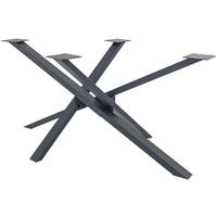 TISCHBEIN eckig 160/80/72 cm Metall grau - Grau, Metall (160/72/80cm) - CLP