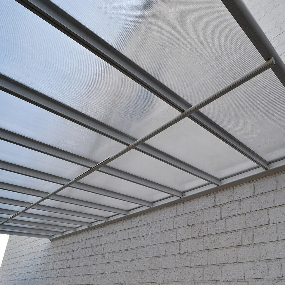 TERRASSENÜBERDACHUNG SOLIS - Farbe: Weiß, Größe: 435 / 442 x 300 / 303 x 278 / 226 cm - Weiß, Kunststoff (434/278/303cm) - Home Deluxe