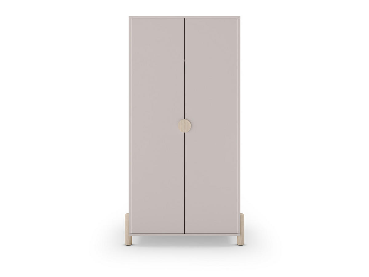 KINDERKLEIDERSCHRANK mit 2 Türen H180 cm 45/92,8/180 cm - Beige, Holz (45/180/92.8cm) - Calicosy