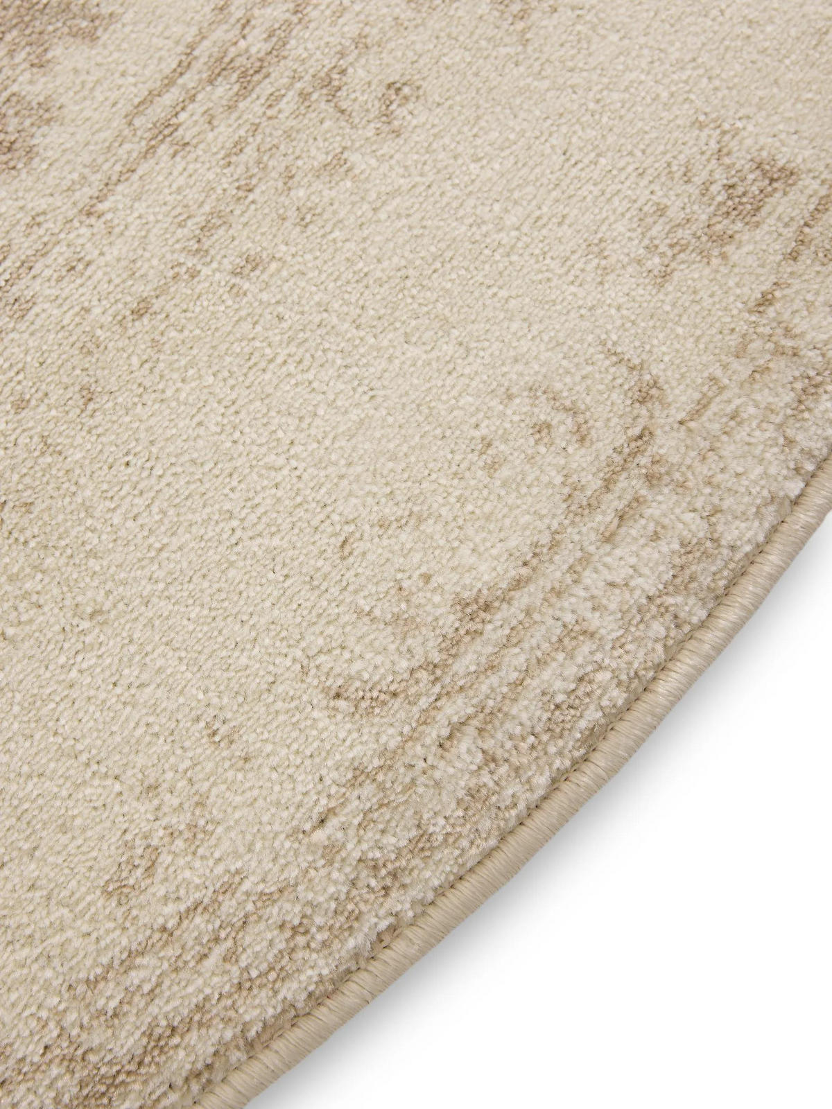 VINTAGE-TEPPICH Suki ø 120 cm rund - Beige/Creme, Kunststoff (120/120cm) - benuta