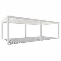 PERGOLA Deluxe Plus Elektrisch Pavillon Terrassenüberdachung Aluminium LED 4x8 m - Weiß, Metall (400/255/800cm) - WEIDE