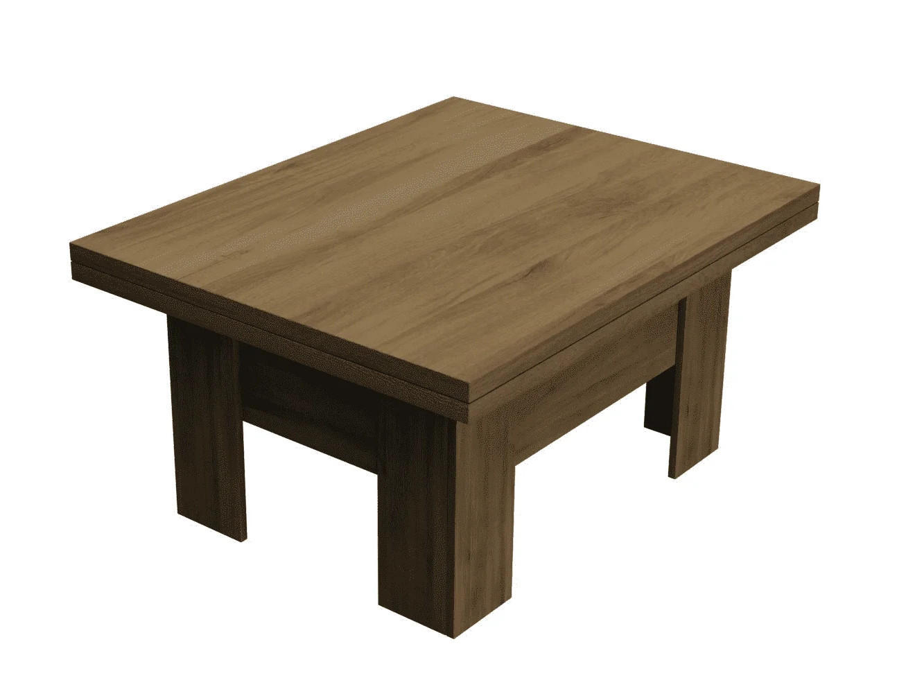 TISCH LONG - Dunkelbraun, Holzwerkstoff (80/100/53cm) - Meblini