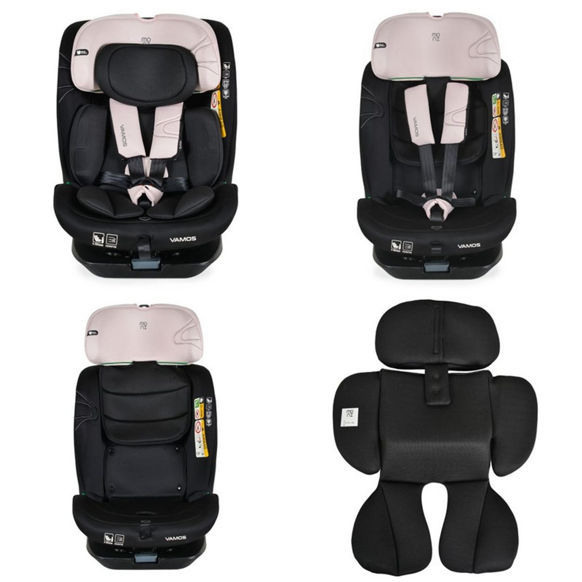 KINDERSITZ Vamos i-Size rosa (40-150cm) Gruppe 0/1/2/3 Isofix Top Tether Gurt - Rosa, Kunststoff (45/69/56cm) - Moni