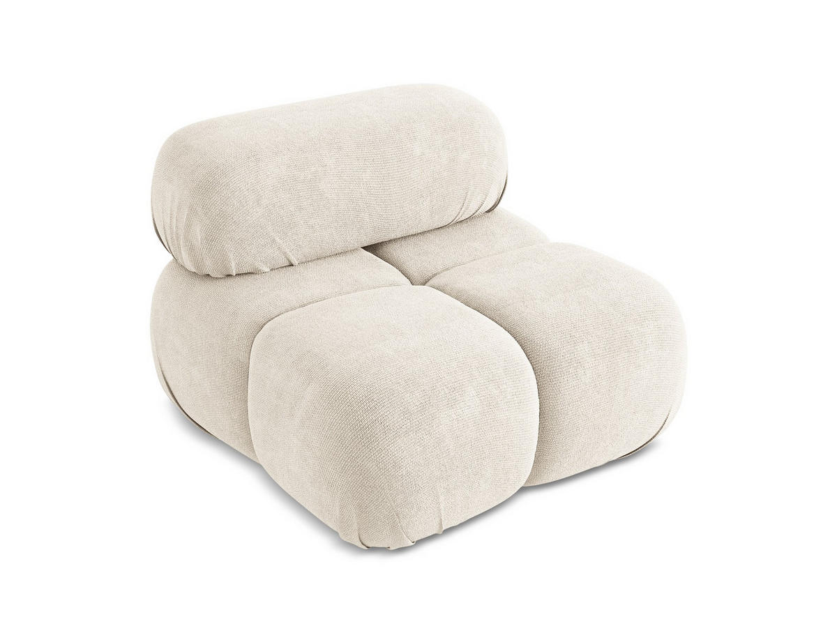 SESSEL Chenille Stoff Beige - Beige/Creme, Kunststoff/Textil (96/70/95cm) - Makamii