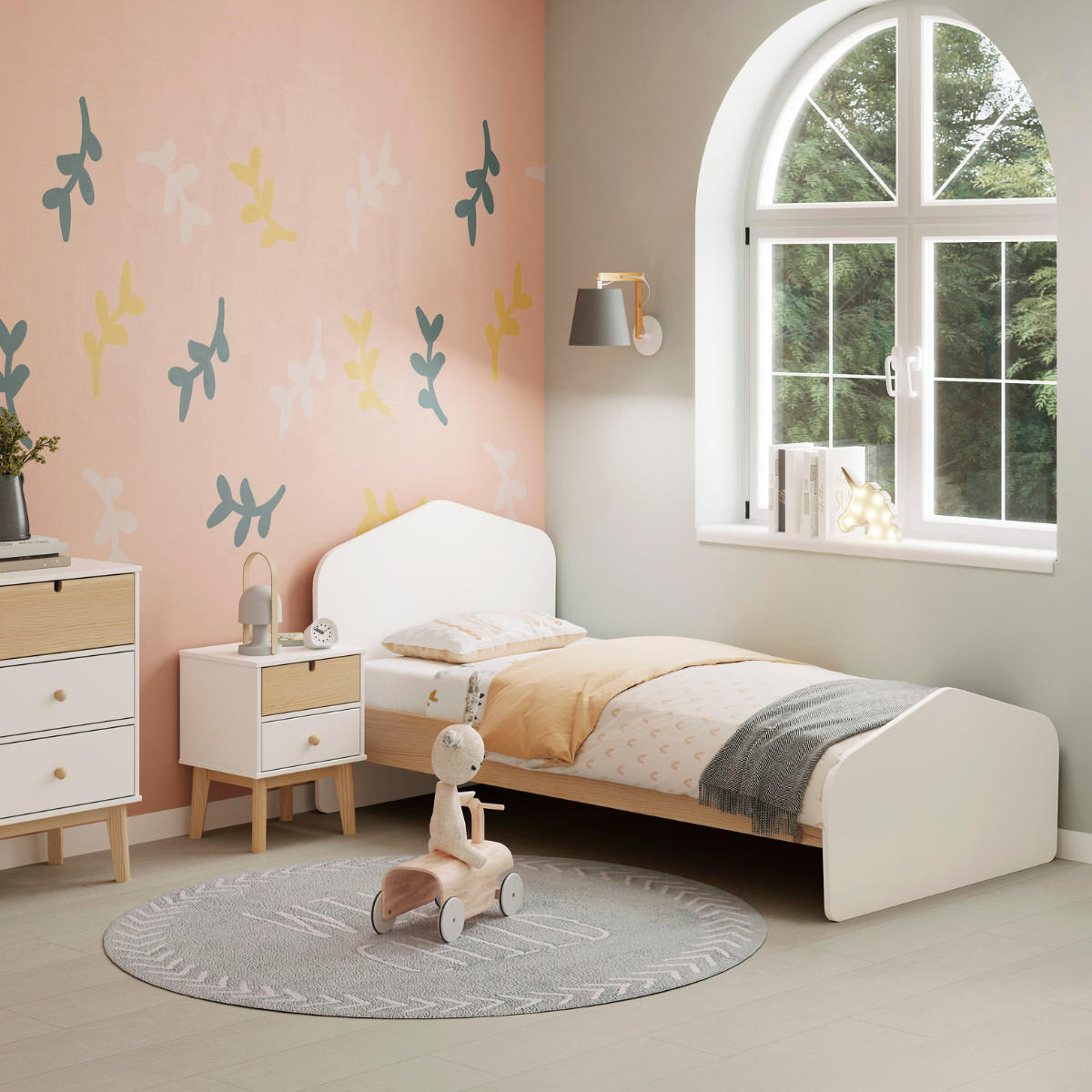 NACHTTISCH Estefania Weiß 40/35/53 cm - Weiß, Holz (35/53/40cm) - Calicosy