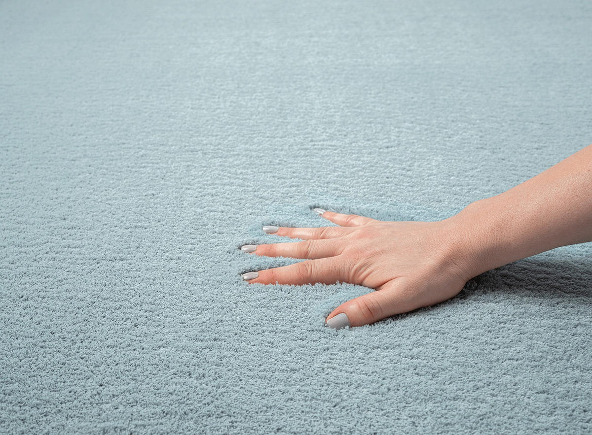 HOCHFLORTEPPICH Antirutsch Uni ALDAN Polyester Blau 240 x 340 cm - Blau, Textil (240/340cm) - KADIMA DESIGN