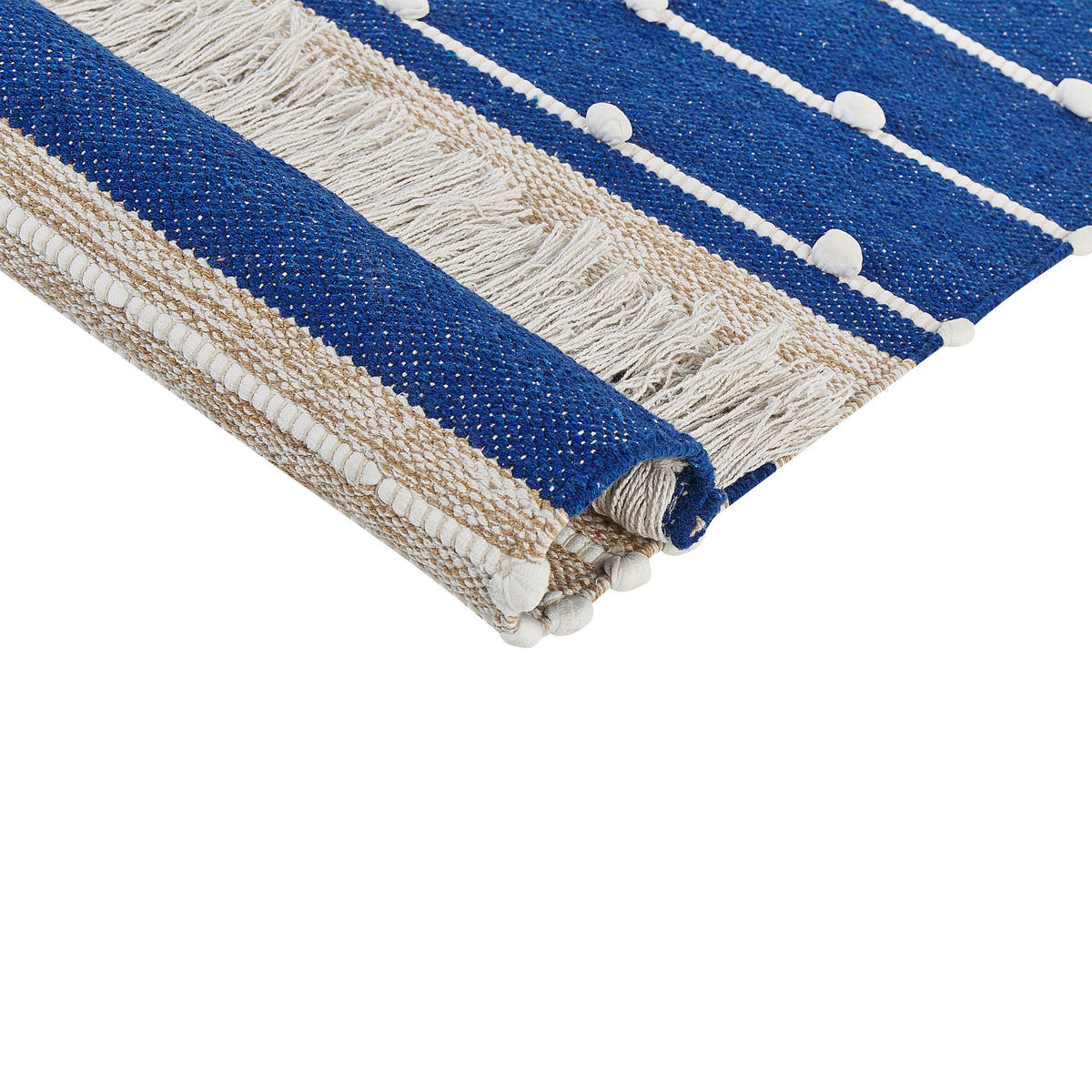 KURZFLOR-TEPPICH Kondhali 150/80 cm - Blau, Textil (80/150cm) - Beliani