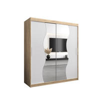 SCHWEBETÜRENSCHRANK 200/180/62 2-türig - Silberfarben/Weiß, Holz/Kunststoff (180/200/62cm) - Abiks Möbel