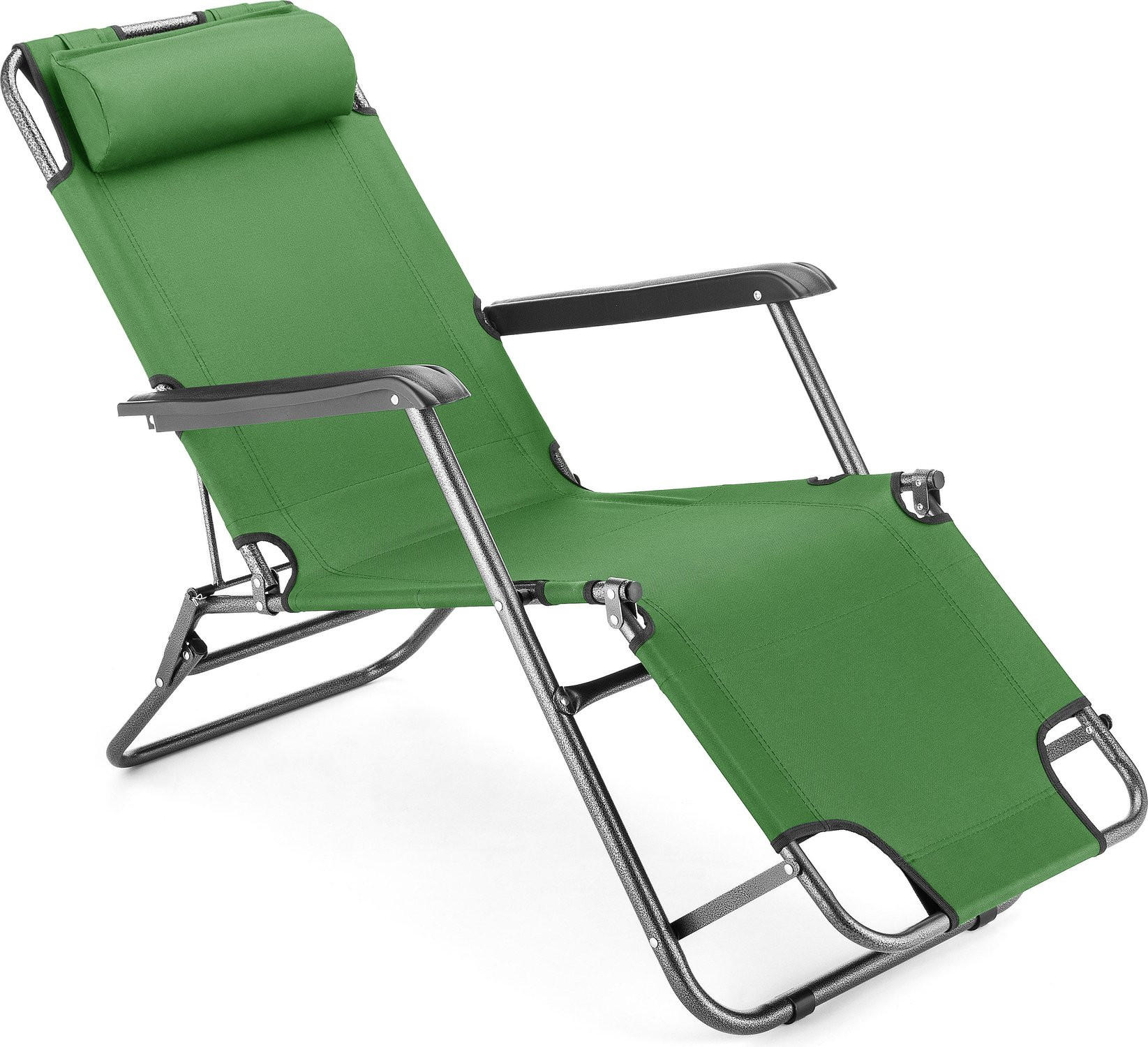 GARTEN-RELAXSESSEL bis 150 kg, Klappbar - Grün, Textil (61/31/153cm) - Outtec