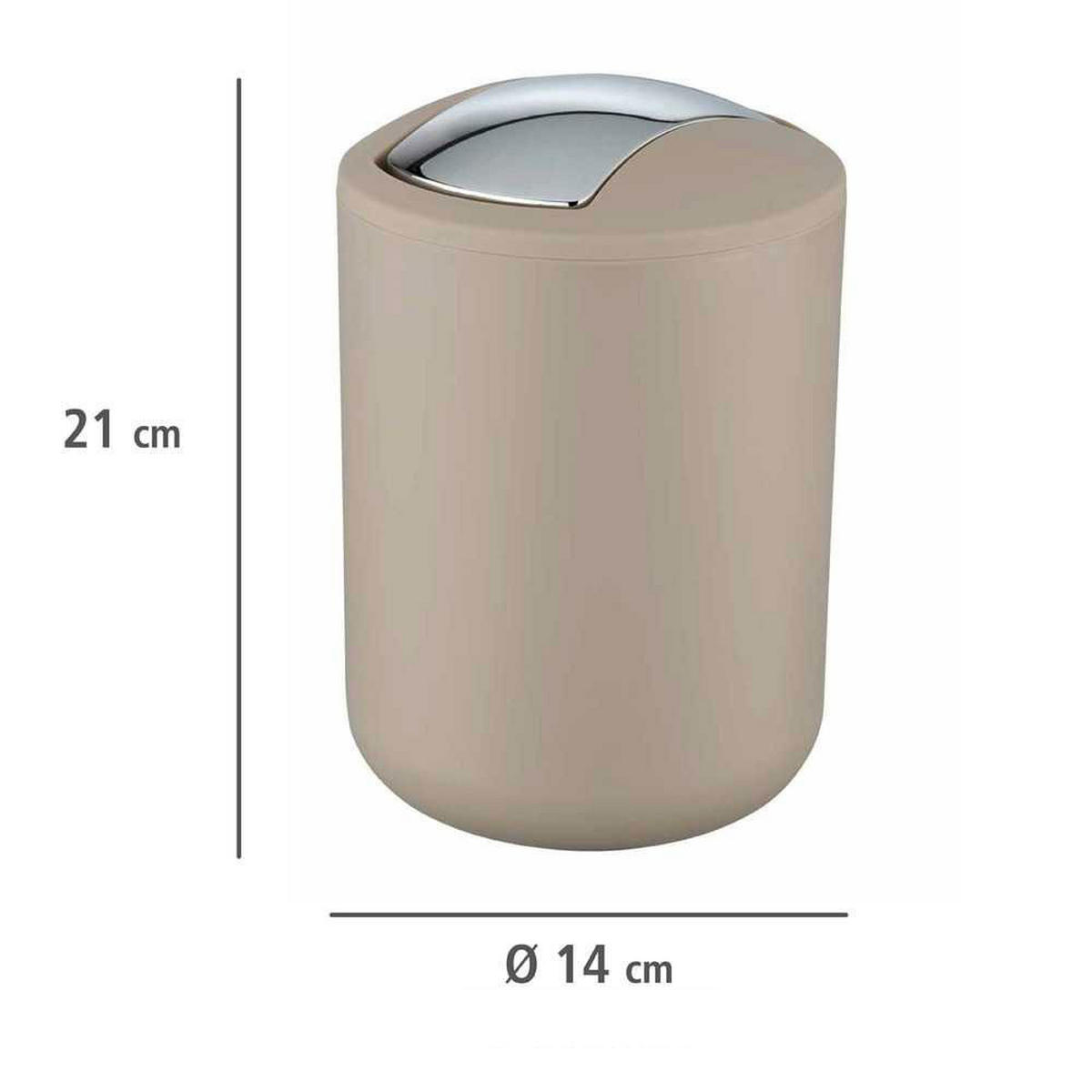 MÜLLKORB beige - Brasil 2 l 14/14/21 cm - Beige, Kunststoff (14/21/14cm) - Wenko
