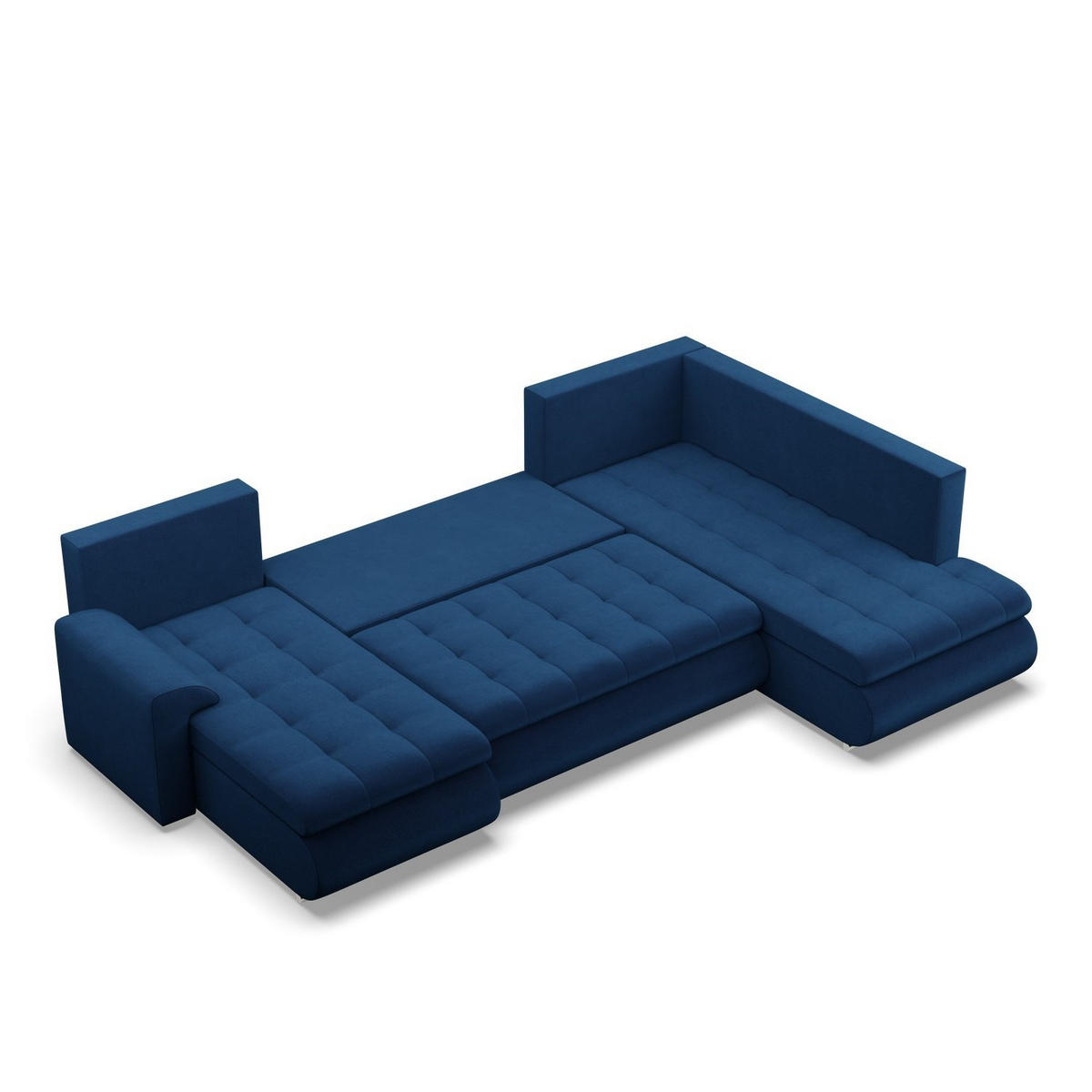 U-SOFA MIT SCHLAFFUNKTION FORESTA, Dunkelblau - Dunkelblau, Textil (300/89/200cm)