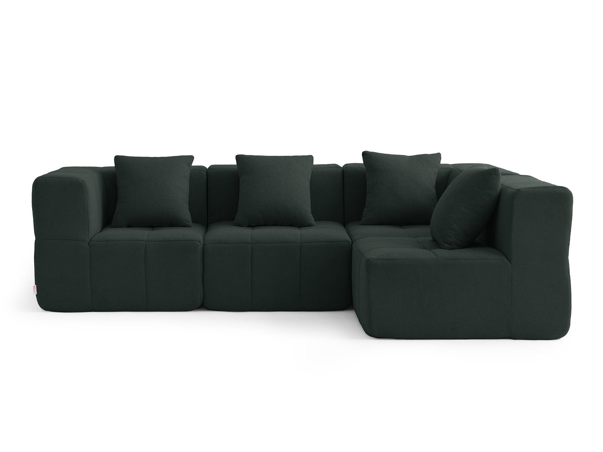 ECKSOFA Bouclé-Stoff Waldgrün - Waldgrün, Textil (260/175cm) - MILYsofa