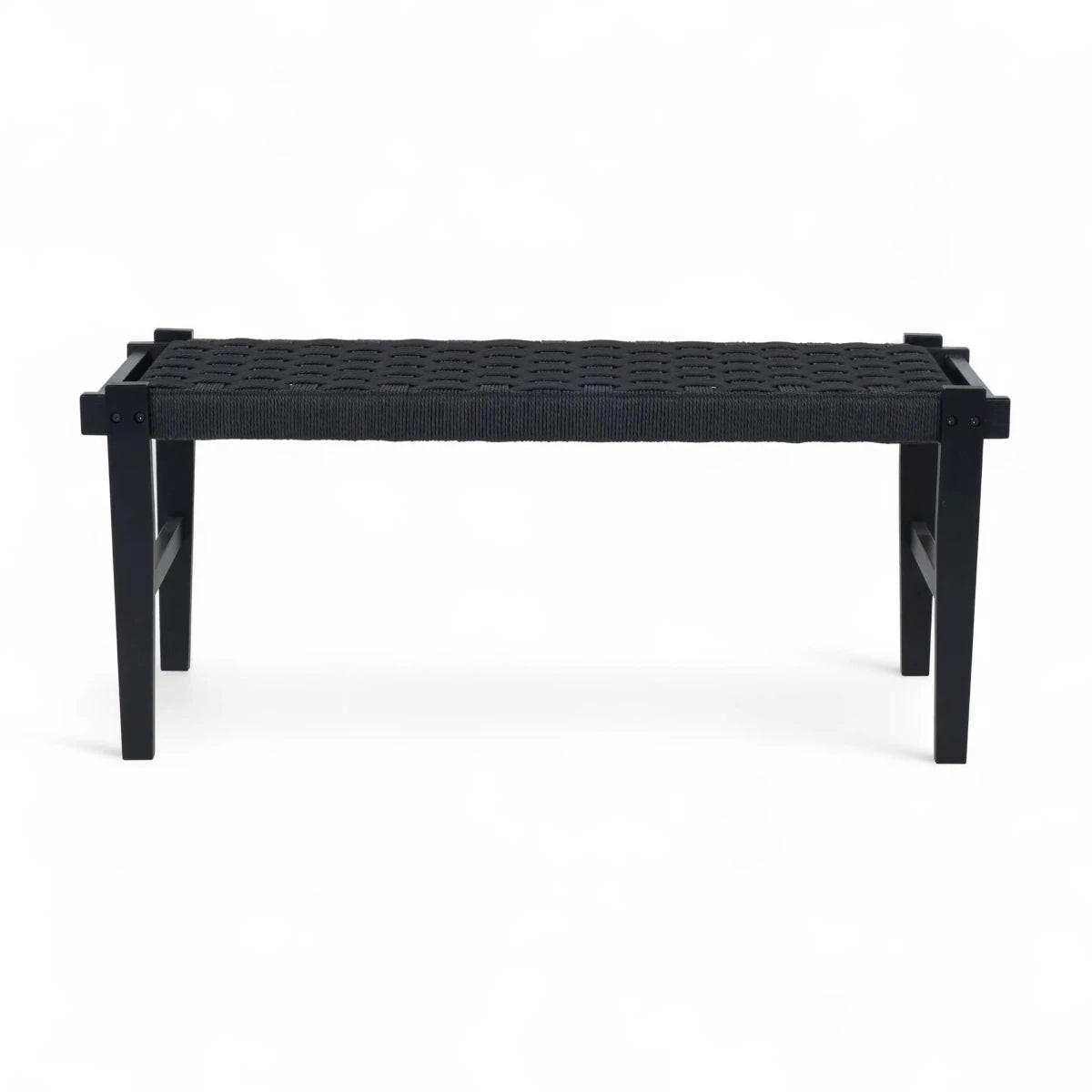 SITZBANK 110/38/47 cm Rattan / Eiche Schwarz - Schwarz, Holz/Papier (110/47/38cm) - Furnhouse