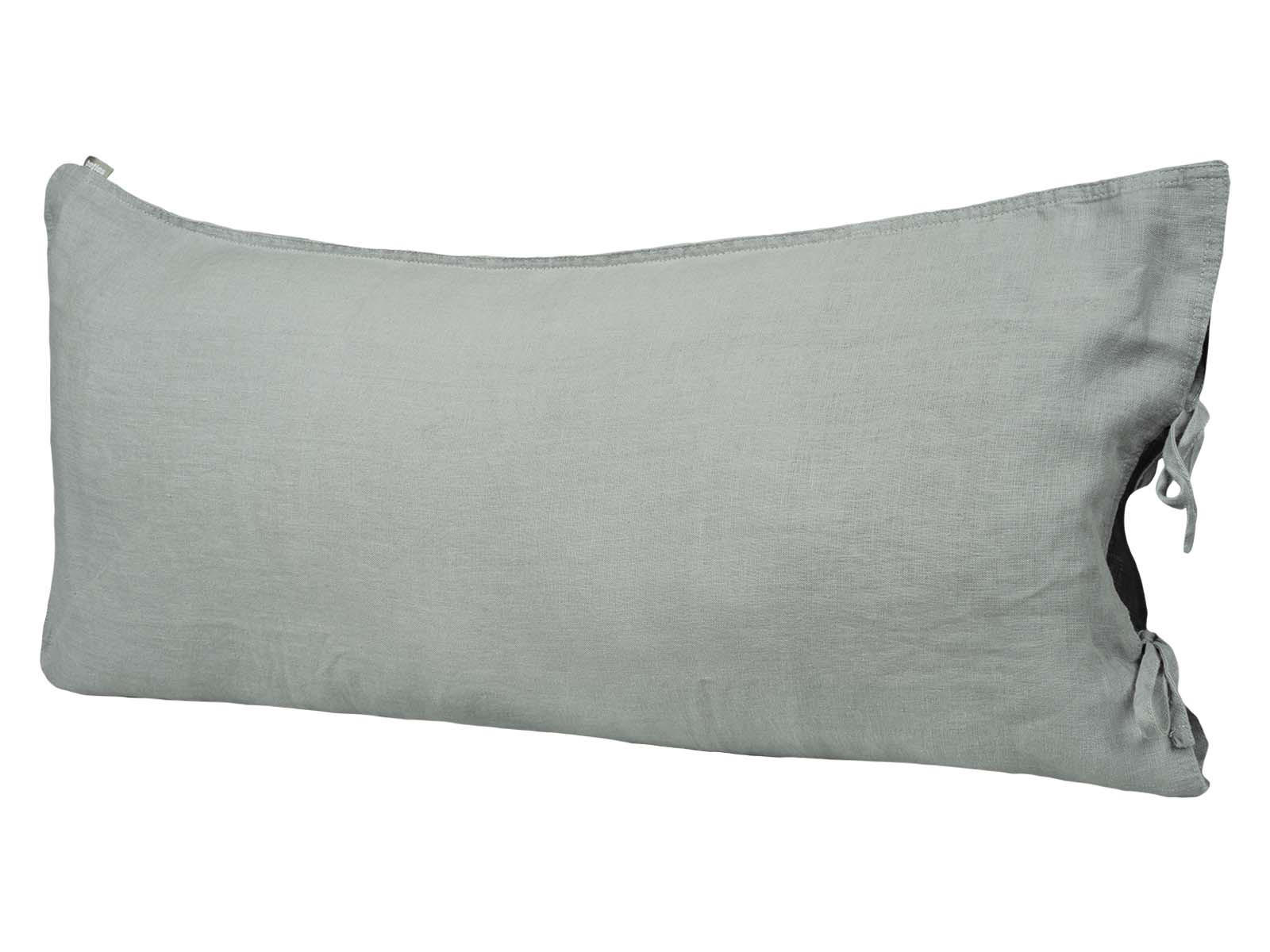 KISSENBEZUG reines Leinen stein-grau 40/80 cm - Grau, Naturmaterialien (40/80cm) - beties Heimtextil
