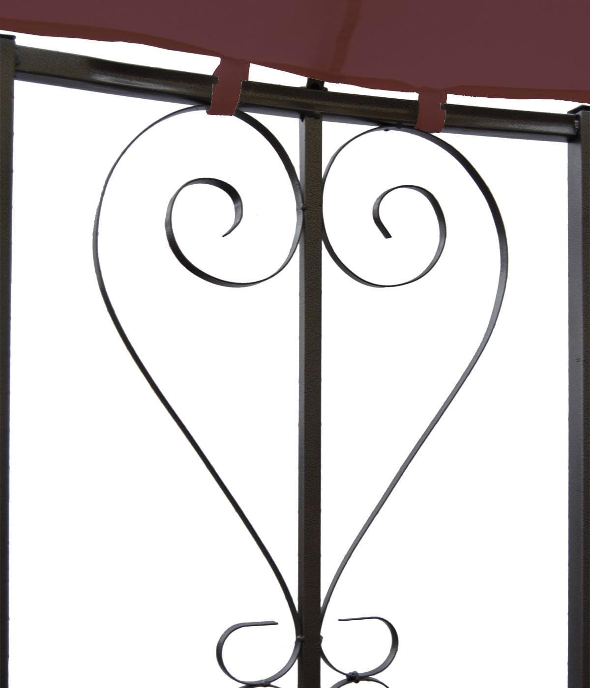 PERGOLA Almeria 330x300x300cm Rundpavillon Rot-Braun - Braun, Metall (300/330/300cm) - BERLINLODGE