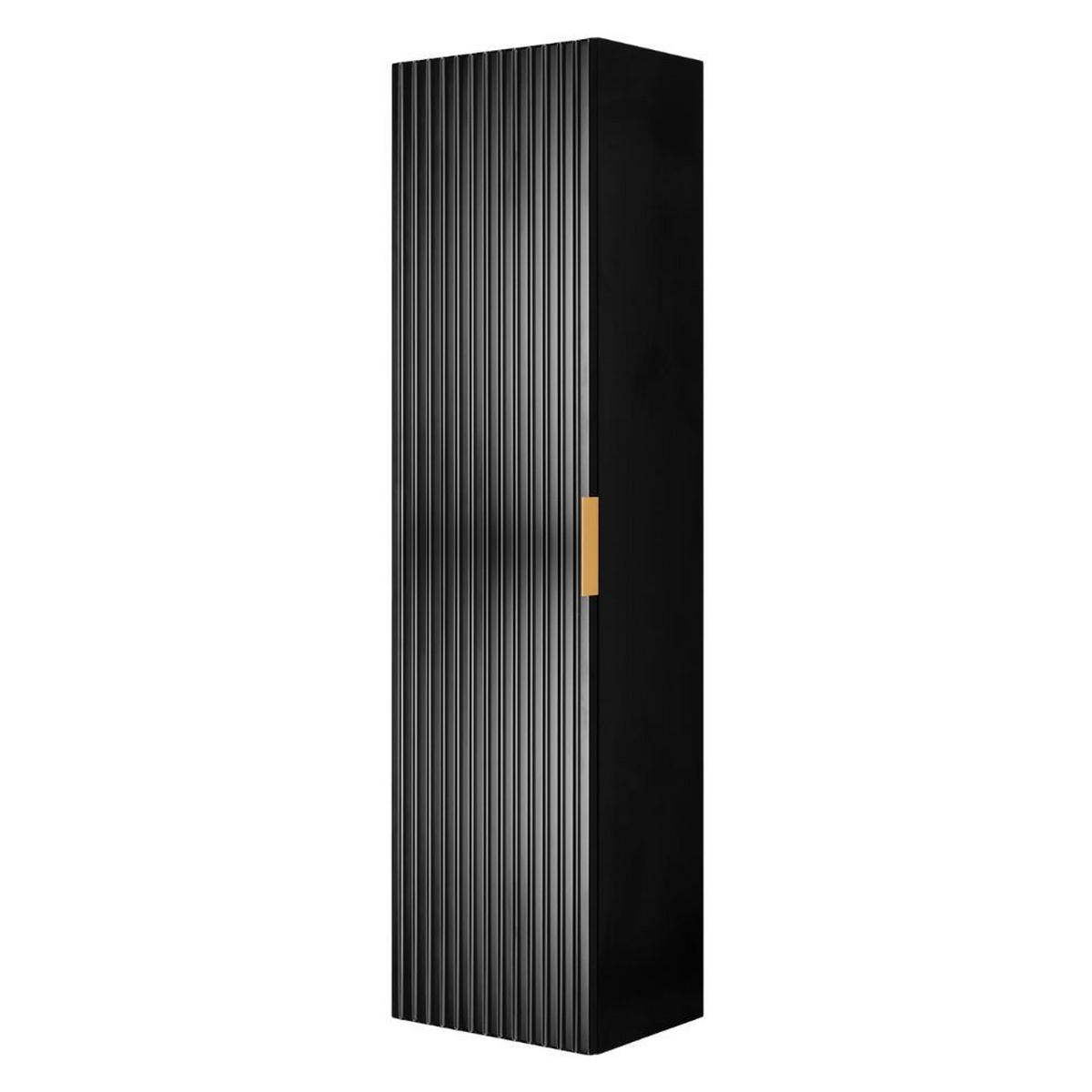 BADMÖBEL-SET 2-tlg Schwarz matt 120/57/46 cm und 35/136/27 cm - Schwarz Hochglanz, Holzwerkstoff (120/57/46cm) - Rodan