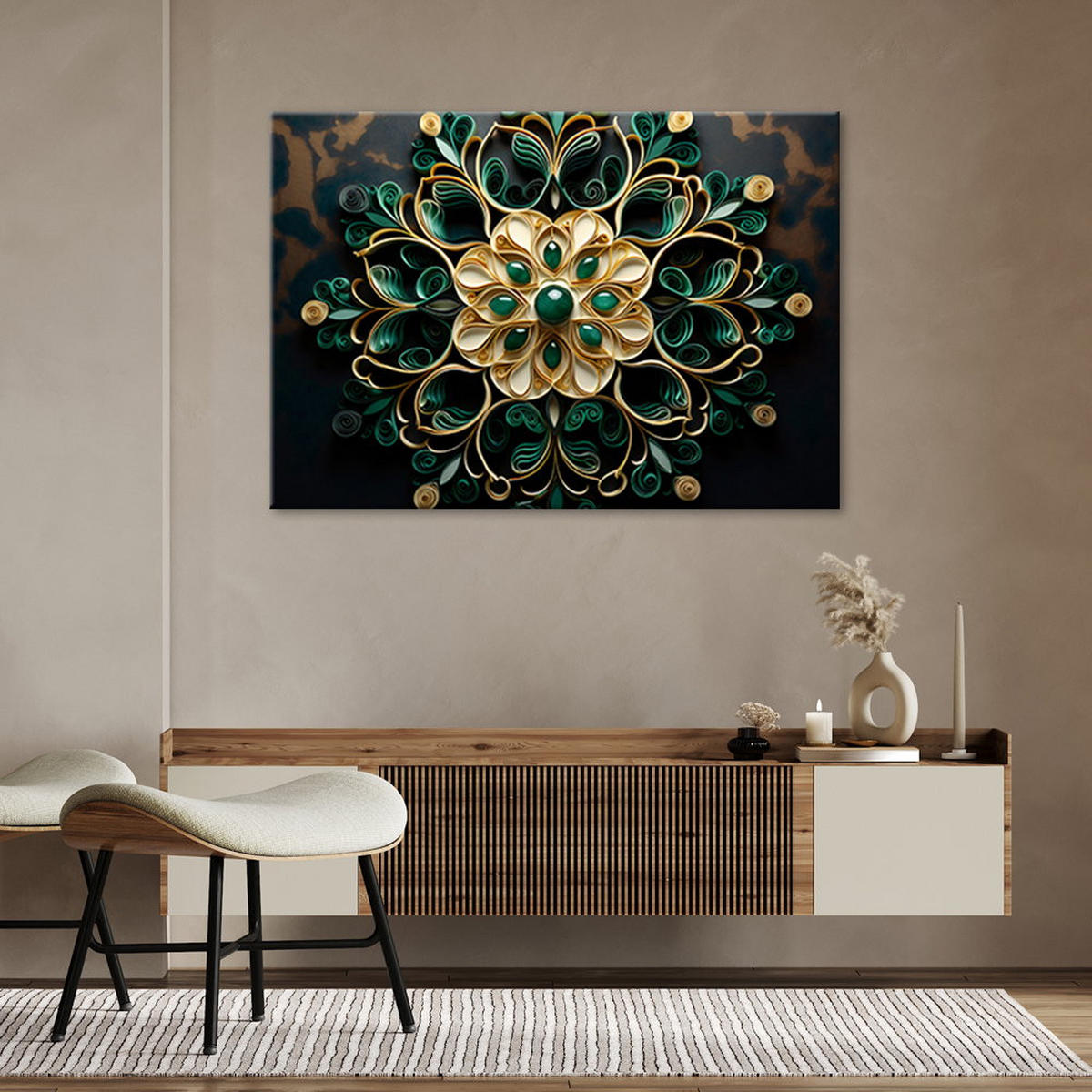 KUNSTDRUCK Grün 100/70 cm - Grün, Textil (100/70cm) - KUNSTLOFT