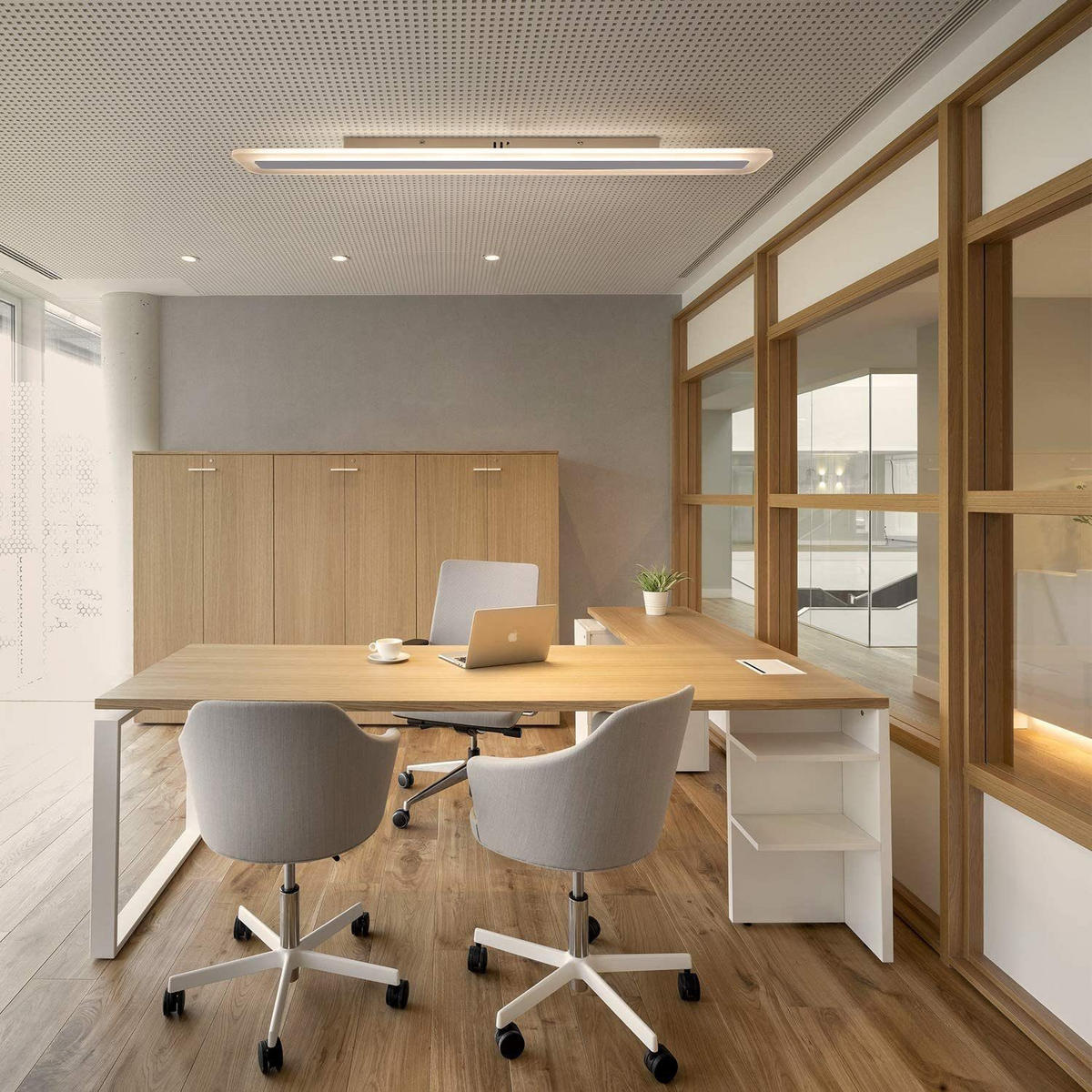 LED-DECKENLEUCHTE Jojo 100/15/5 cm - Weiß, Kunststoff (100/15/5cm) - Nettlife
