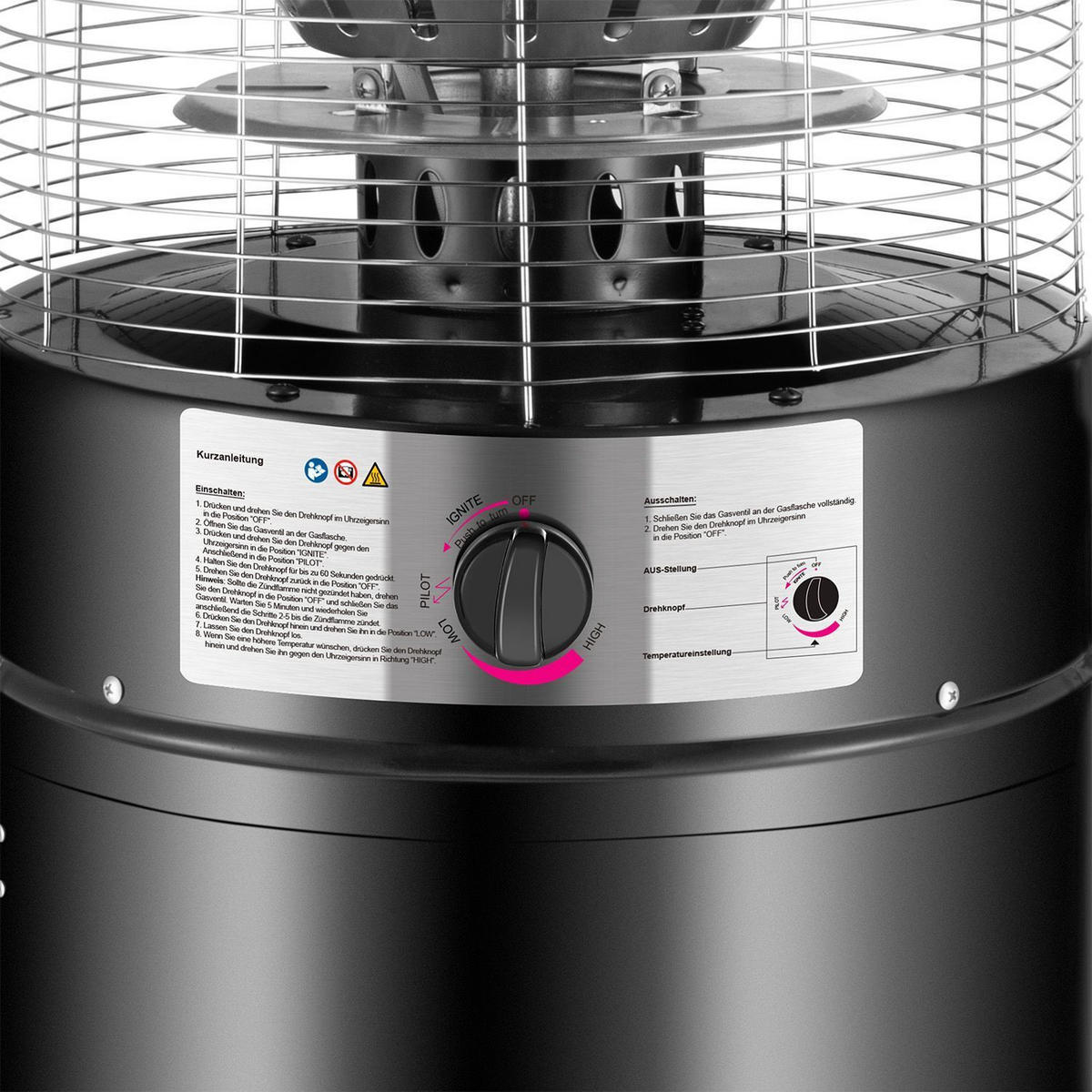 GASHEIZUNG Cuna - Schwarz, Metall (38/137/38cm) - Juskys