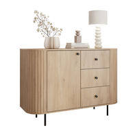KOMMODE OVALINE 123 cm, 3 Schublade(n) Cremona-Eiche - Eichefarben, Holzwerkstoff/Metall (123/85/42cm) - Idohome