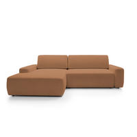 ECKSOFA BOULI 4-Sitzer ECKSOFA BOULI Raven Polstersofa mit Schlaffunktion 130x210cm Bettzeugablage 264x162x82cm linksseitig Farbe: orange - Orange, Holz/Textil (162/264cm) - DomoHome