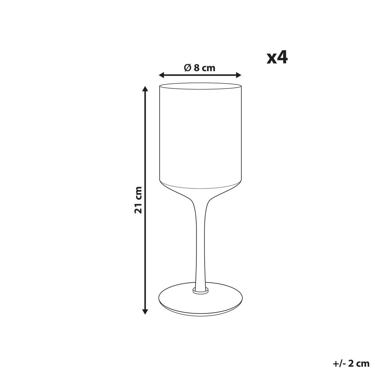 WEINGLÄSER im 4er Set Rosa Amethyst - Transparent, Glas - Beliani
