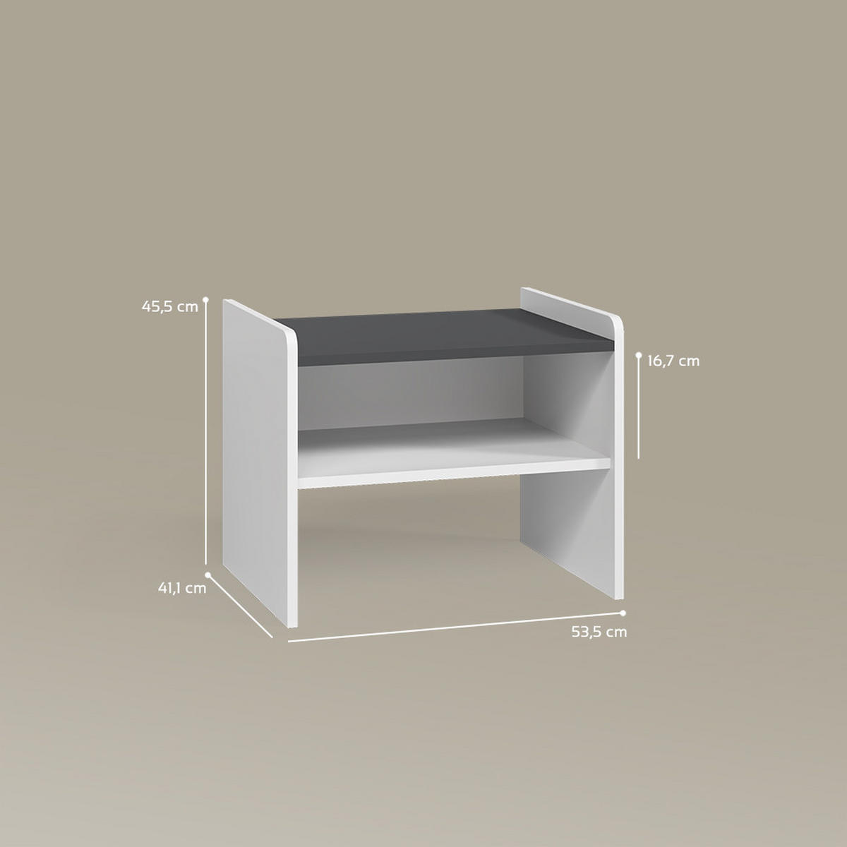 ESSZIMMERBANK Tiberio Weiß 53.5 x 41.1 cm - Weiß, Holzwerkstoff (53.5/45.5/41.1cm) - Livinity®