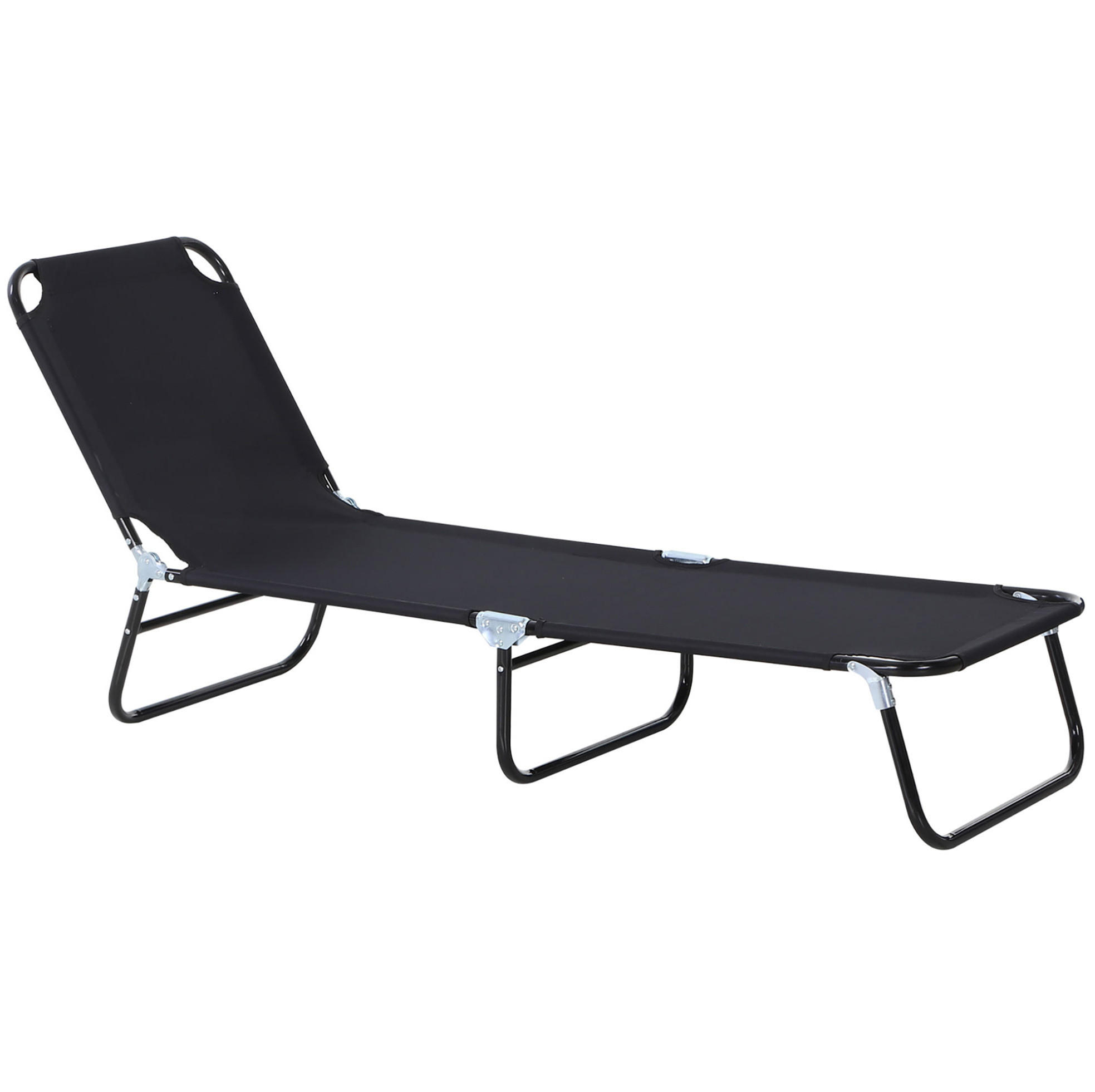 SONNENLIEGE aus Stahl 188x56x28 cm in Schwarz mit 5-fach verstellbarer Rückenlehne - Schwarz, Metall (56/28/188cm) - Modfu