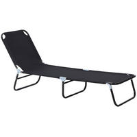 SONNENLIEGE aus Stahl 188x56x28 cm in Schwarz mit 5-fach verstellbarer Rückenlehne - Schwarz, Metall (56/28/188cm) - Modfu