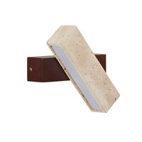 WANDLEUCHTE Varelli, Beige, Weiß und Holz, 20cm - Beige, Stein (20/4.5/20cm) - KOSILUM