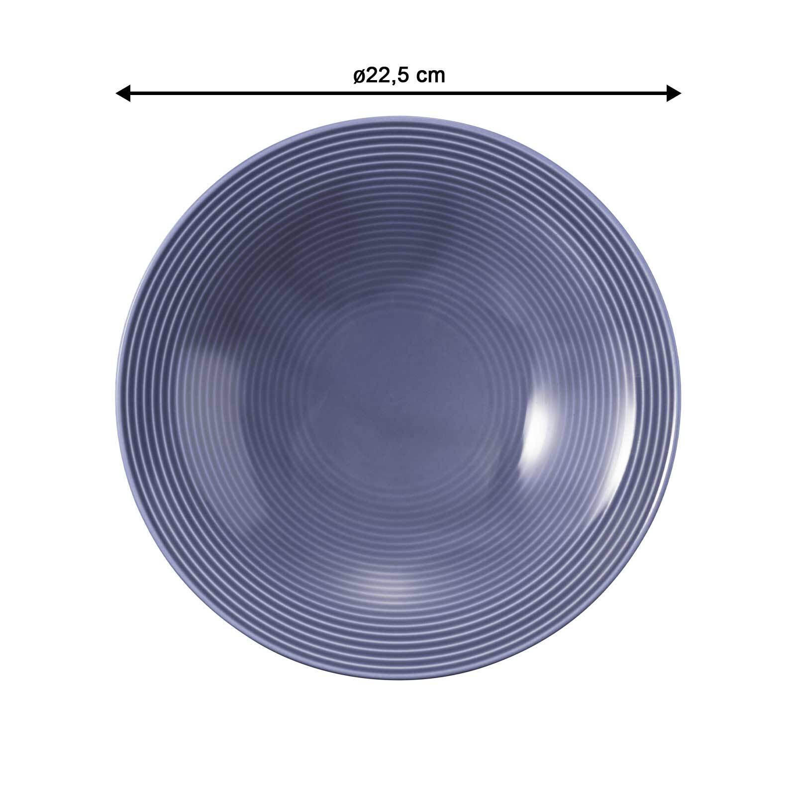 SUPPENTELLER Beat Color Glaze Fliederblau ø 22,5 cm 6er Set - Violett, Keramik (22.5cm) - Seltmann Weiden