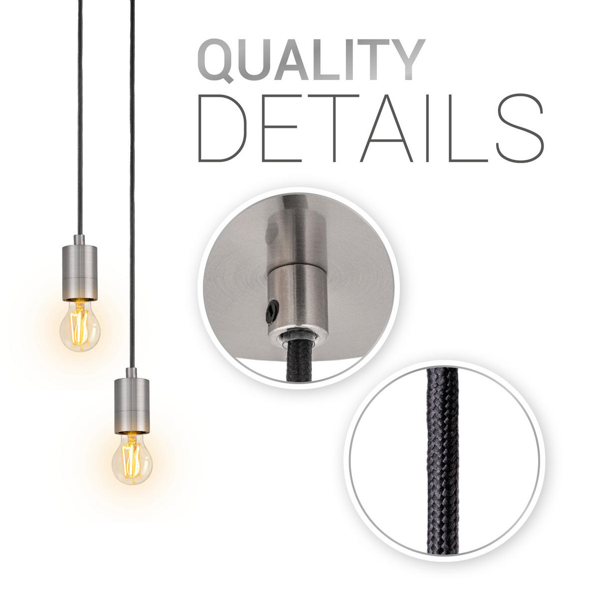 PENDELLEUCHTE Hugo - Nickelfarben, Metall (4.4/4.4/6.5cm) - Paco Home