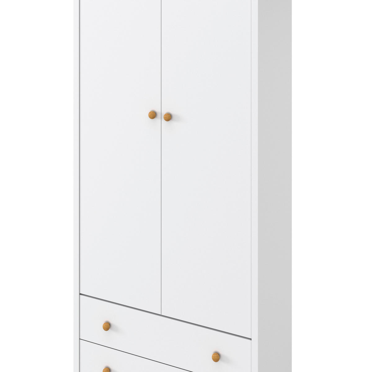 DREHTÜRENSCHRANK Ludo Weiß ca. 60 /180 / 40 cm - Weiß, Holz (60/180/40cm)