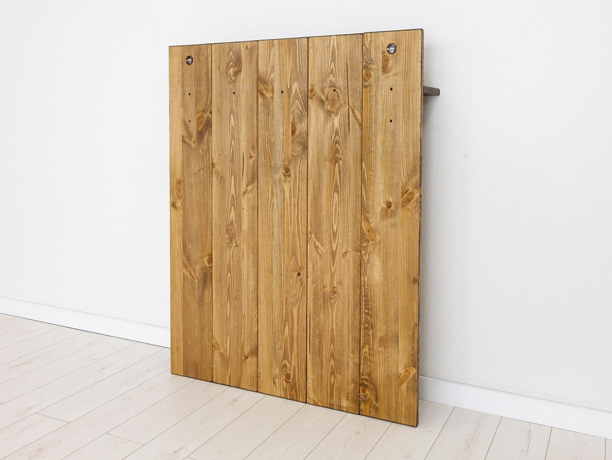 GARDEROBENPANEEL aus Massivholz Rustyk - Dunkelbraun, Holz (100/128/20cm) - Seart