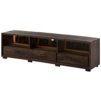 TV-BOARD Akazie 175x40x47 dunkelbraun lackiert BARK #217 - Dunkelbraun, Holz (175/47/40cm) - Massivmoebel24