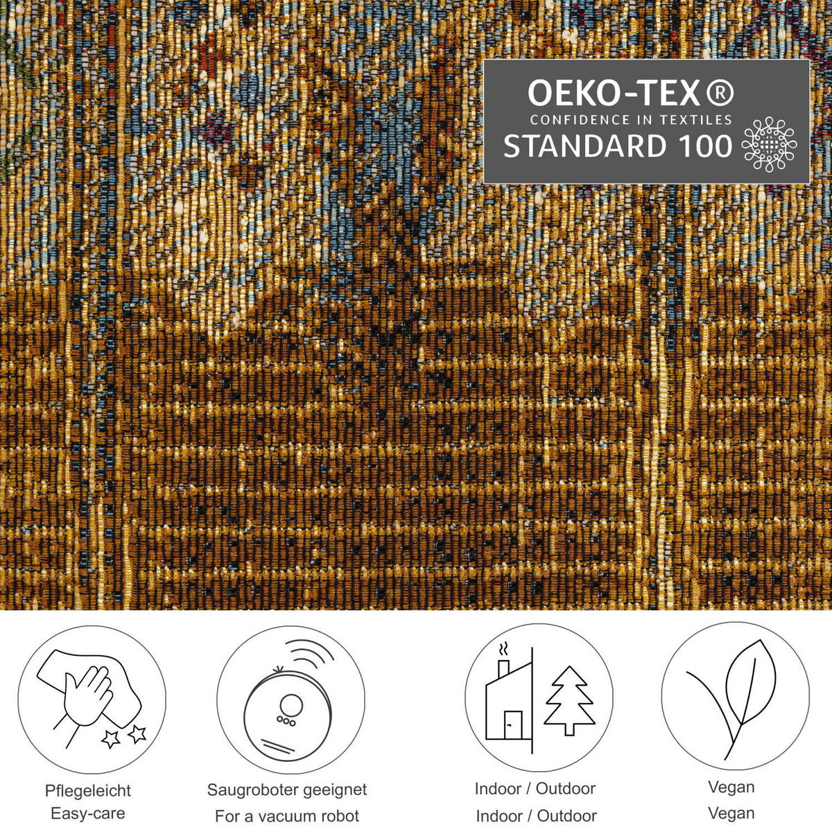 OUTDOORTEPPICH Aurora 60x100 cm - Goldfarben, Textil (60/100cm) - Gino Falcone